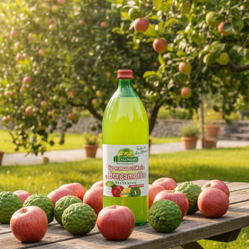 Succo di mela e fiori di bergamotto